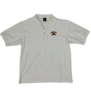 Vintage Minnesota Golden Gophers Polo Shirt Men's Size XL White Port Authority